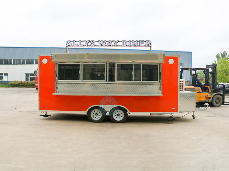 16ft orange street food trailer to America