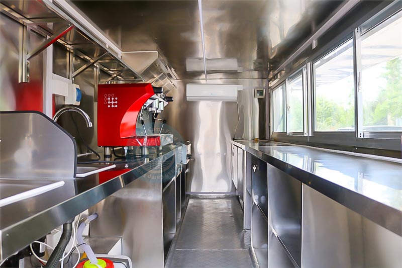 16ft street food trailer inner overview