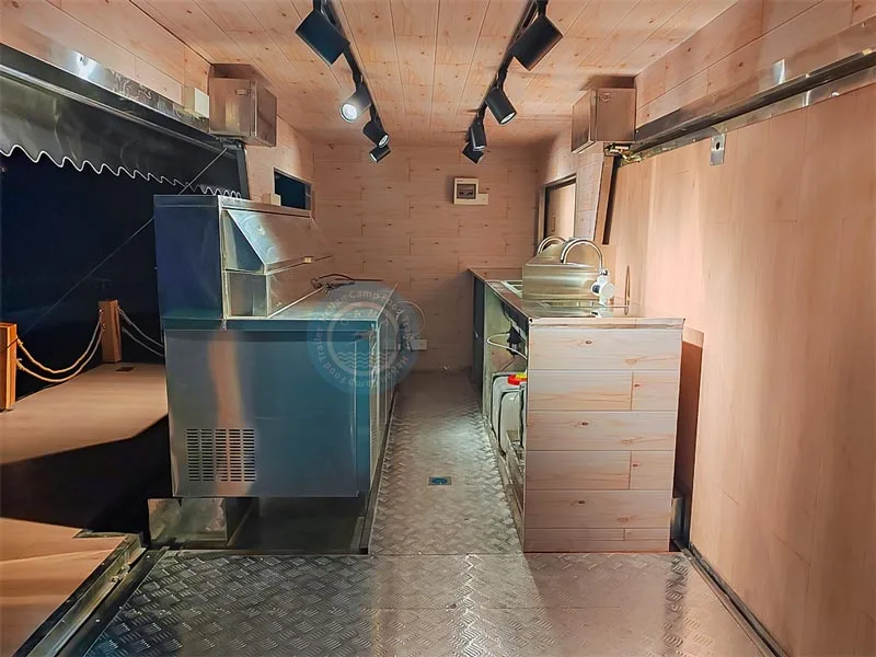 inner overview of coffee trailer