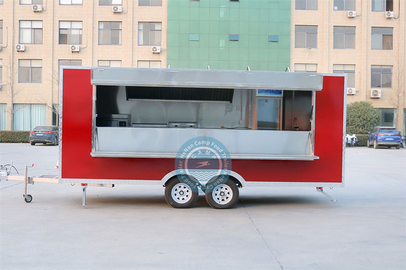 16ft red food trailer