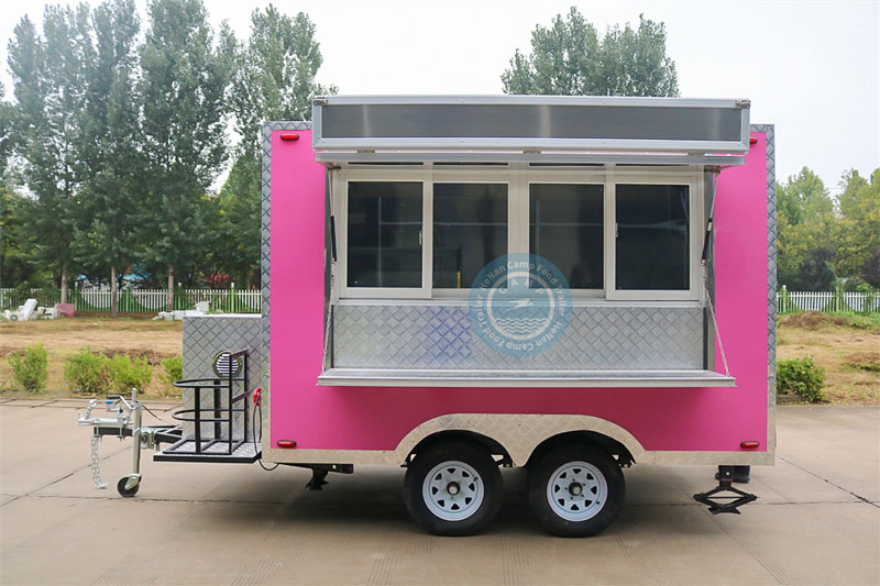 pink food concession trailer