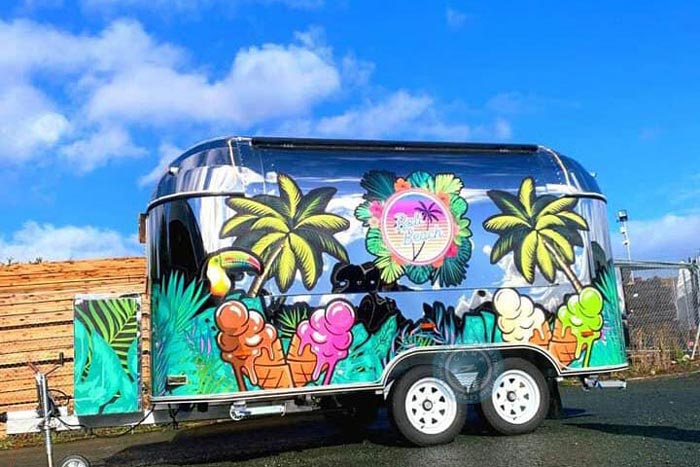 13ft stainless steel ice cream trailer