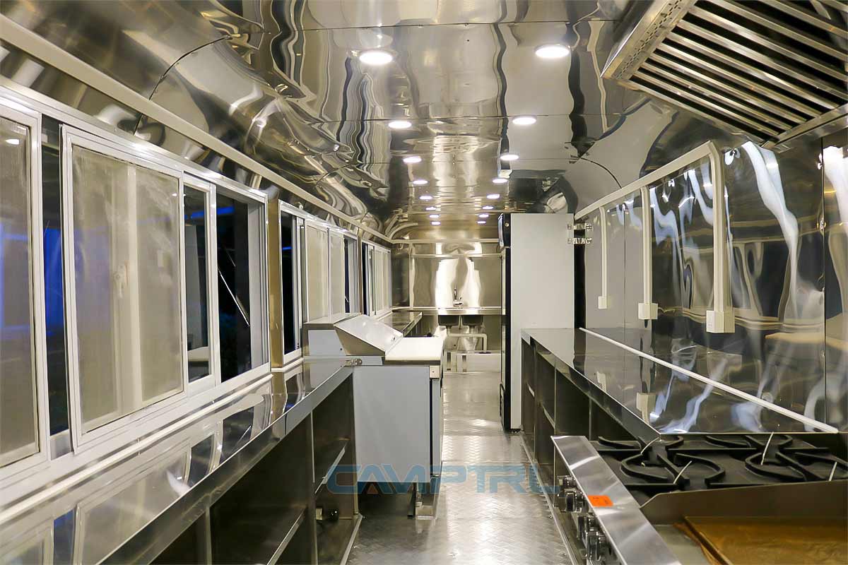 36ft Galvanized Food Truck interior view